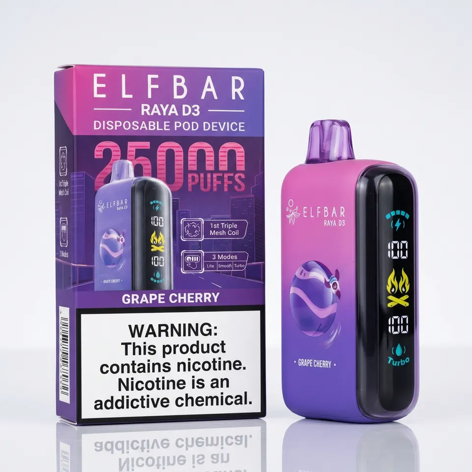 ELFBAR RAYA D3 25000 PUFFS Grape Cherry — Grape Cherry available at Vape Culture