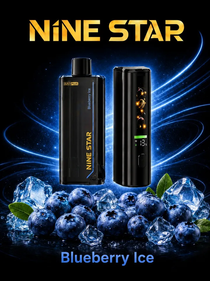 Nine Star Bar Plus Starter Kit Blueberry Ice — Blueberry Ice available at Vape Culture