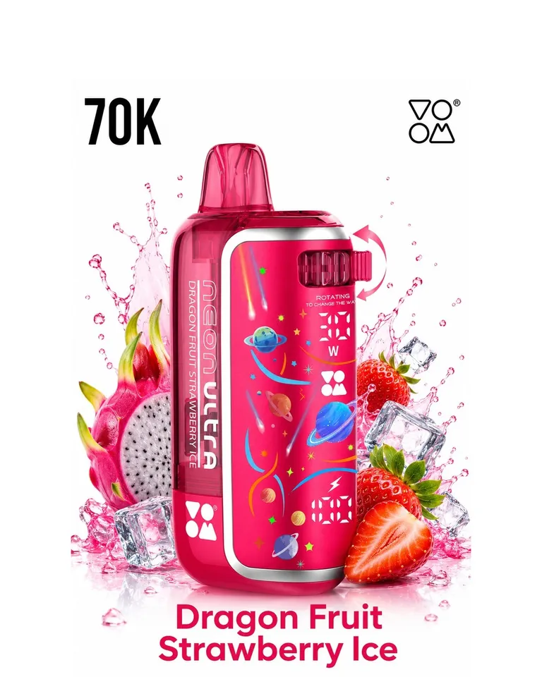 VOOM Neon Ultra 70K Dragon Fruit Strawberry Ice — Dragon Fruit Strawberry Ice available at Vape Culture